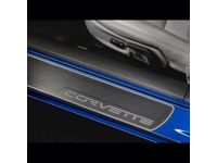 Chevrolet Corvette Door Sill Plates,Note:Corvette Script Logo,Competition Gray; - 17802223