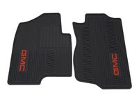 GMC Sierra 1500 Front All-Weather Floor Mats in Ebony with Red GMC Logo - 19155813