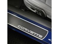 GM Door Sill Plates in Bright Chrome with Corvette Script - 17802221
