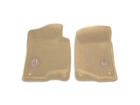 Cadillac Escalade ESV Front Carpeted Floor Mats in Cashmere with Cadillac Logo - 17800409