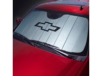 GM Front Sunshade Package in Silver with Black Bowtie Logo - 23447618