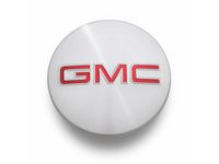 GMC Yukon XL Center Cap in Brushed Aluminum with Red GMC Logo - 19301601