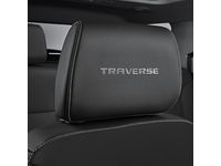 Chevrolet Vinyl Headrest in Jet Black with Embroidered Traverse Script and Mojave Stitching - 84471270