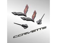 Chevrolet Corvette Stingray Emblems in Carbon Flash - 23465587