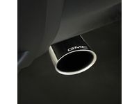 GM 19156358 5.3L Polished Stainless Steel Angle-Cut Dual-Wall Exhaust Tip with GMC Logo - 1