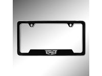 Cadillac ELR License Plate Frame by Baron & Baron in Black with Chrome Cadillac Logo - 19330368