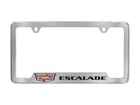 Cadillac Escalade ESV License Plate Frame by Baron & Baron in Chrome with Colored Cadillac Logo and Escalade Script - 19330361