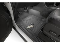 Chevrolet Colorado First-Row Premium All-Weather Floor Liners in Jet Black with Bowtie Logo - 84708369