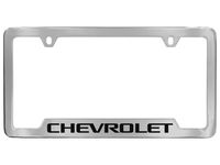 GM 19330378 License Plate Frame by Baron & Baron in Chrome with Black Chevrolet Script