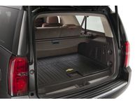 Chevrolet Suburban 3500 HD Premium All-Weather Cargo Area Mat in Jet Black with Bowtie Logo - 22823335