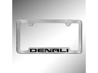 GM License Plate Frame by Baron & Baron in Chrome with Black Denali Script - 19330370