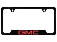 GM License Plate Frame by Baron & Baron in Black with Red GMC Logo - 19330377