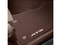Cadillac ATS First-and Second-Row Premium Carpeted Floor Mats in Kona Brown with ATS Script - 22937097
