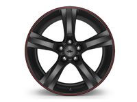 GM 20x9.5-Inch Aluminum 5-Spoke Rear Wheel in Gloss Black with Red Stripe - 23333848