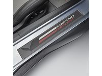 Chevrolet Front Door Sill Plates in Stainless Steel with Crossed Flags and Grand Sport Logos - 23279545