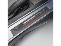 GM 23279545 Front Door Sill Plates in Stainless Steel with Crossed Flags and Grand Sport Logos