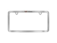 Cadillac XTS License Plate Frame by Baron & Baron in Chrome with Multicolored Cadillac Logo and Black Cadillac Script - 19368087