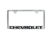 GM 19368098 License Plate Frame by Baron & Baron in Chrome with Black Chevrolet Script