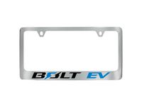 GM License Plate Frame by Baron & Baron in Chrome with Bolt EV Script - 19368109