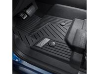 Chevrolet Silverado 3500 Regular Cab First-Row Premium All-Weather Floor Liners in Jet Black with Bowtie Logo (for Models with Center Console and Manual 4WD Floor Shifter) - 84185442