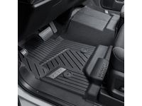 Chevrolet Silverado 3500 First-Row Interlocking Premium All-Weather Floor Liner in Jet Black with Bowtie Logo (for Models without Center Console) - 84357859