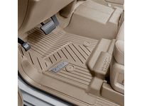 Chevrolet Silverado 2500 HD First-Row Interlocking Premium All-Weather Floor Liner in Dune with Bowtie Logo (for Models without Center Console) - 84357862