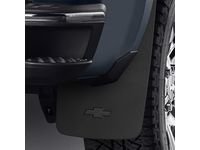 Chevrolet Silverado 2500 HD Rear Flat Splash Guards in Black with Bowtie Logo - 22894865