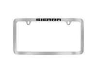 GMC Sierra 3500 HD License Plate Frame by Baron & Baron in Chrome with Black Sierra Script - 19368091
