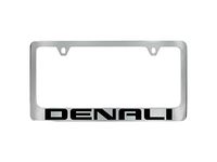 GM License Plate Frame by Baron & Baron in Chrome with Black Denali Script - 19368092
