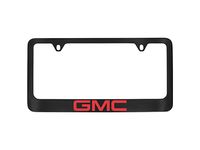 GMC Sierra 3500 HD License Plate Frame by Baron & Baron in Black with Red GMC Logo - 19368096