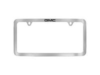 GMC Sierra 3500 HD License Plate Frame by Baron & Baron in Chrome with Black GMC Logo - 19368090