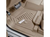GM 84357874 First-Row Interlocking Premium All-Weather Floor Liner in Dune with Chrome GMC Logo (for Models without Center Console)