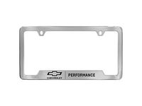 GM 19368105 License Plate Frame by Baron & Baron in Chrome with Black Bowtie Logo and Performance Script