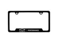 Chevrolet Malibu License Plate Frame by Baron & Baron in Black with Chrome Bowtie Logo and Performance Script - 19368106
