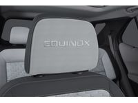 GM Cloth Headrest in Medium Ash Gray with Embroidered Equinox Script - 84466958
