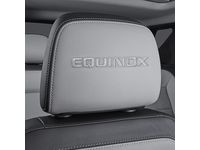 Chevrolet Leather Headrest in Medium Ash Gray with Embroidered Equinox Script - 84466963