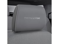 Chevrolet Cloth Headrest in Medium Ash Gray with Embroidered Traverse Script and Light Ash Gray Stitching - 84471264