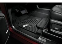 GM 84185460 First-Row Premium All-Weather Floor Liners in Jet Black with Chrome GMC Logo (for Models with Center Console)
