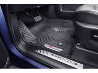Chevrolet Silverado 3500 First-Row Premium All-Weather Floor Liners in Jet Black with Chrome Z71 Logo (for Models with Center Console) - 84348118
