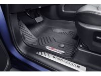 GM 84348118 First-Row Premium All-Weather Floor Liners in Jet Black with Chrome Z71 Logo (for Models with Center Console)