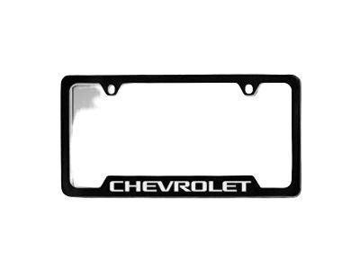 GM 19330391 License Plate Frame by Baron & Baron in Black with Chrome Chevrolet Script