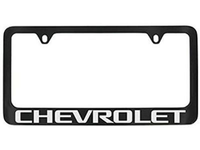 GM 19330391 License Plate Frame by Baron & Baron in Black with Chrome Chevrolet Script