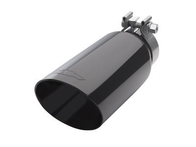 GM 84521819 4.3L or 5.3L Black Chrome Dual-Wall Angle-Cut Exhaust Tip with Bowtie Logo