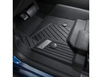 GM 84185470 First-Row Premium All-Weather Floor Liners in Jet Black with Bowtie Logo (for Models with Center Console)