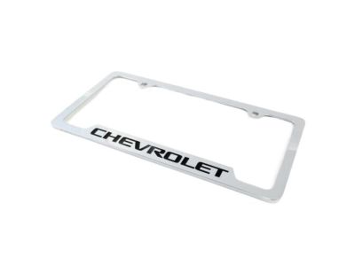 GM 19330378 License Plate Frame by Baron & Baron in Chrome with Black Chevrolet Script