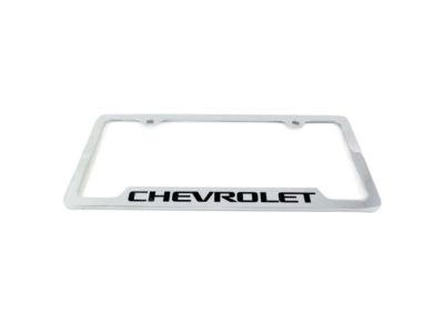 GM 19330378 License Plate Frame by Baron & Baron in Chrome with Black Chevrolet Script