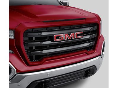 GM 84320558 Grille in Black with Red Quartz Tintcoat Surround and GMC Logo (For Vehicles Without HD Surround Vision Camera)