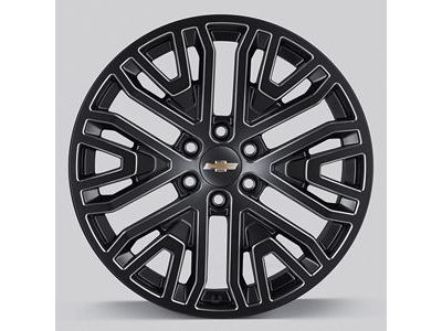GM 84040799 22X9-Inch Aluminum Wheel Rim In Low Gloss Black With Select Machine Face