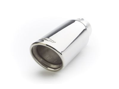 GM 22799814 5.3L Polished Stainless Steel Angle-Cut Dual-Wall Exhaust Tip with Bowtie Logo
