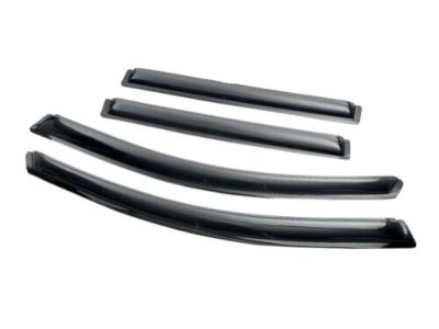 GM 19354155 Front and Rear Tape-On Side Door Window Weather Deflectors in Smoke Black by Lund
